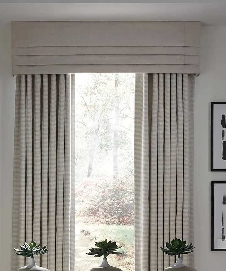 Custom shades and drapery installed in a University Place living room